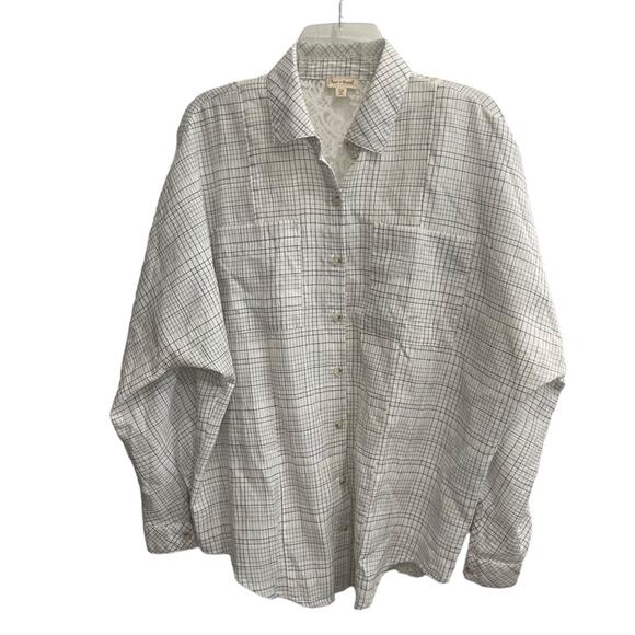 Hem & Thread Black and White button down shirt size Medium Small - Picture 1 of 5